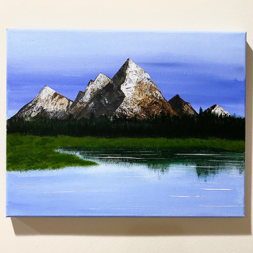 Original Acrylic Mountain Landscape Painting